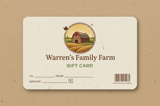 Generate a gift card with our farm logo on it